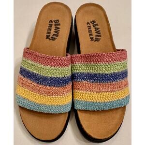 Beaver Creek Beth Colorful Woven Slide-On Sandal Size 6.5M Women